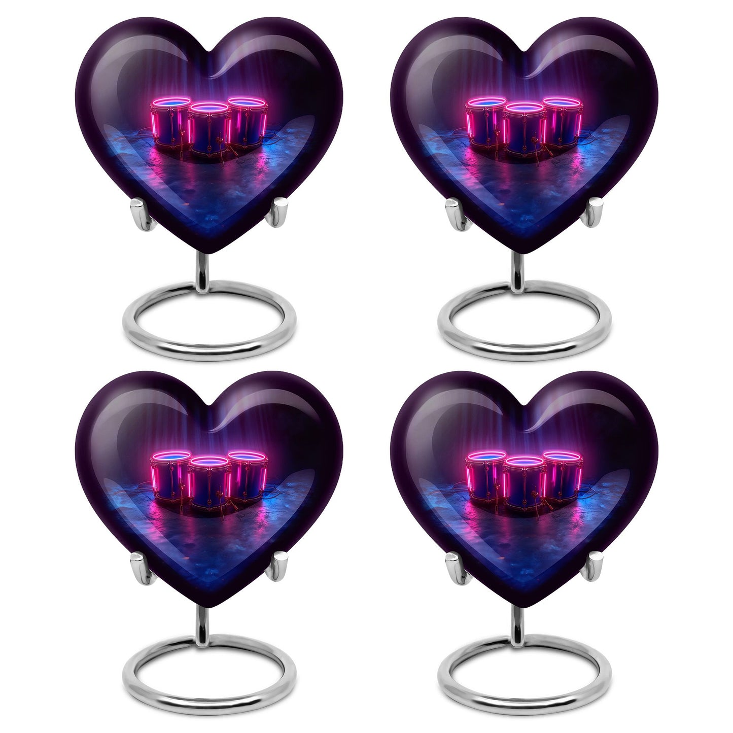 Drums And Music Theme 3 Inch Keepsake Pack of 4