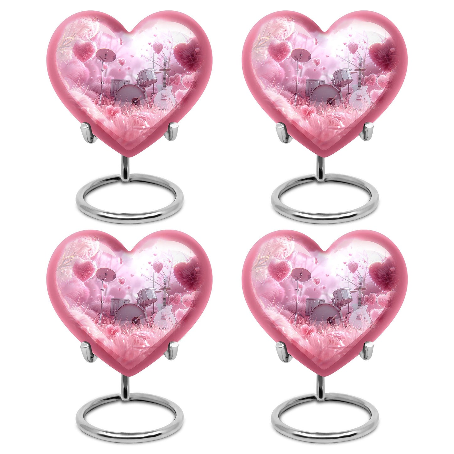 Drums And Music Theme 3 Inch Keepsake Pack of 4
