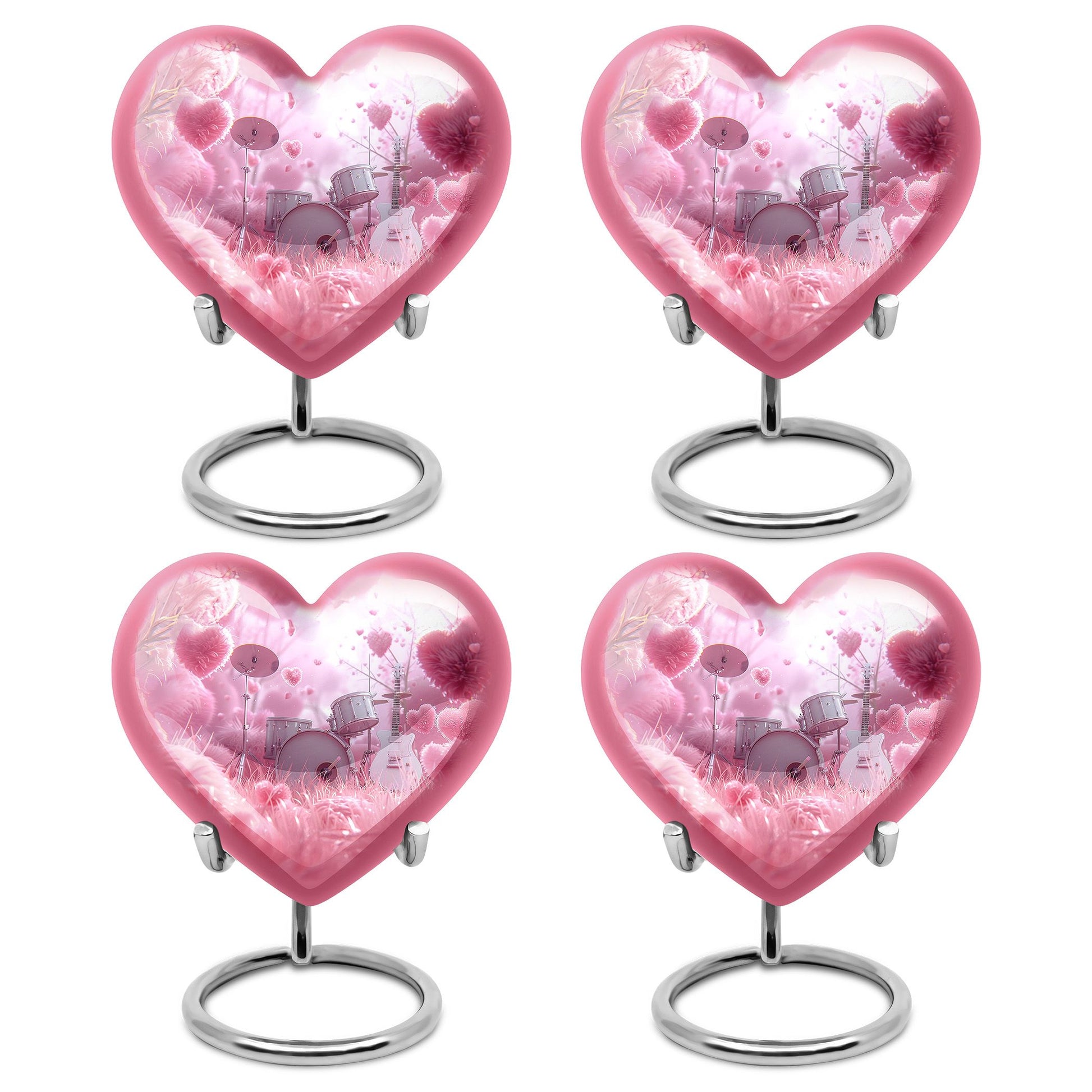 Drums And Music Theme 3 Inch Keepsake Pack of 4