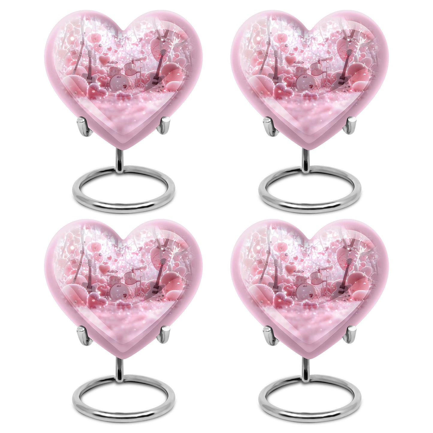 Drums And Music Theme 3 Inch Keepsake Pack of 4