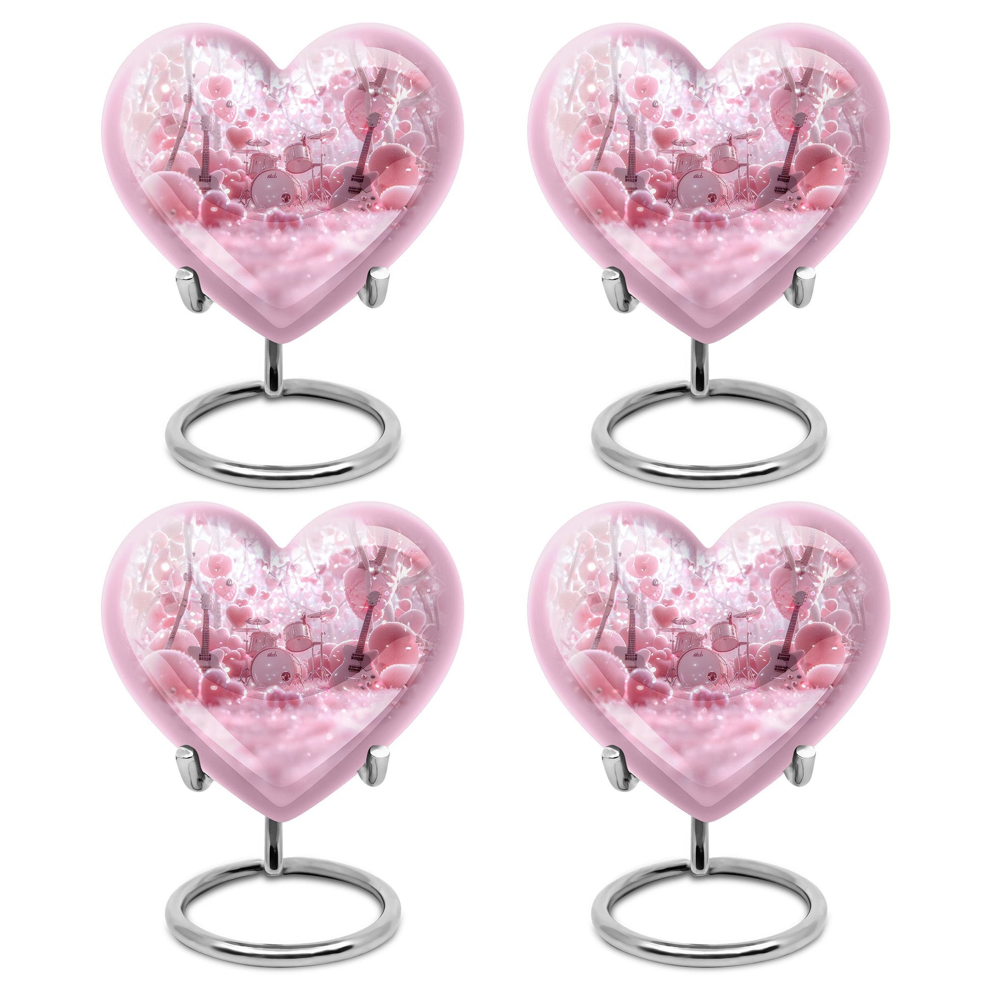 Drums And Music Theme 3 Inch Keepsake Pack of 4