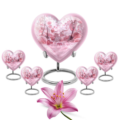 Drums And Music Theme Large Urn With 4 Keepsake Urn