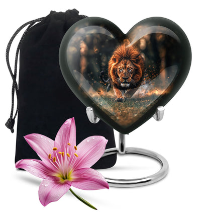 Lion Theme Large Urn 10 Inch