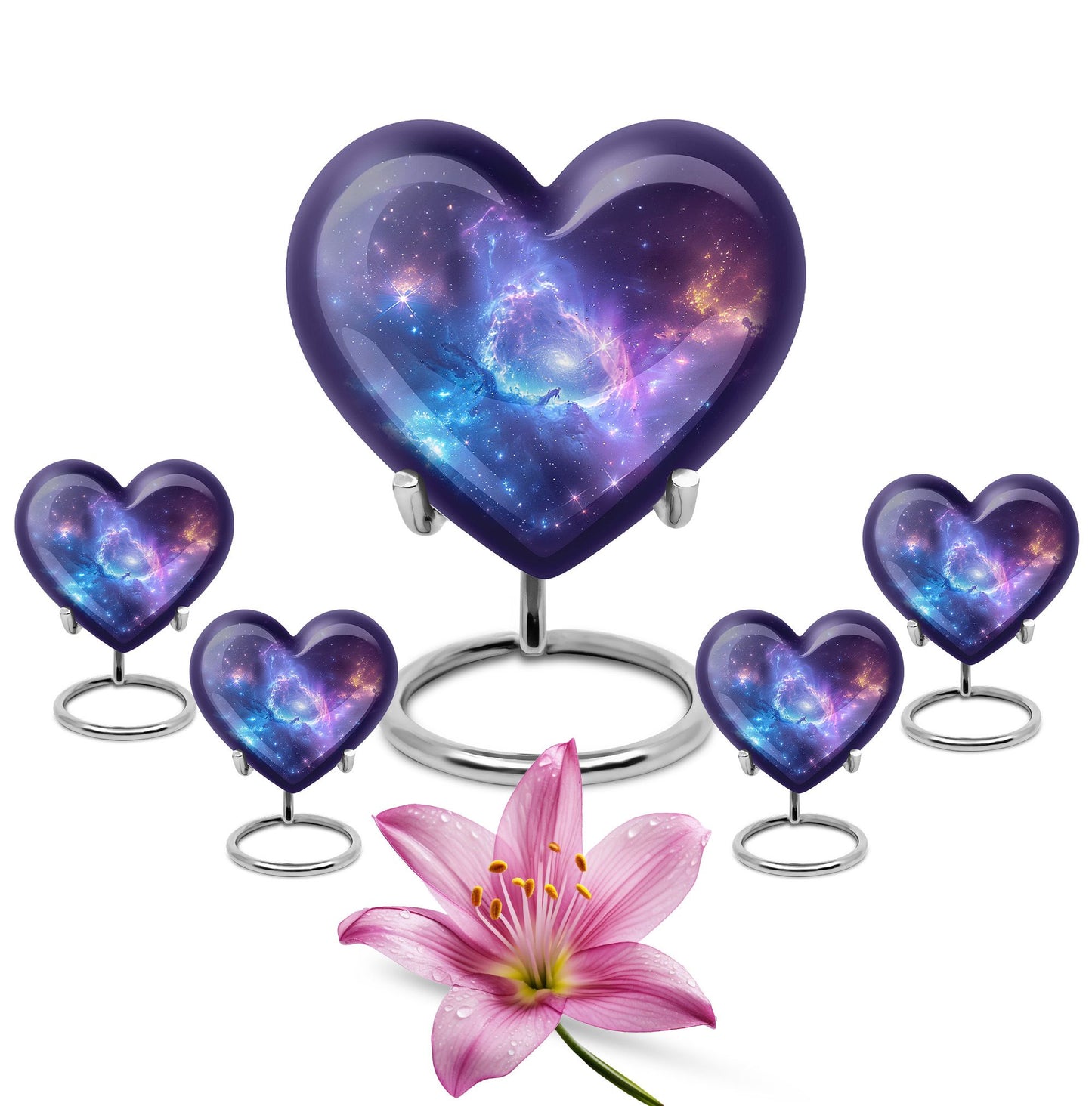 Galaxy Theme Large Urn With 4 Keepsake Urn