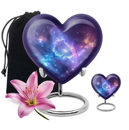 Galaxy Theme Large Urn With 1 Keepsake Urn