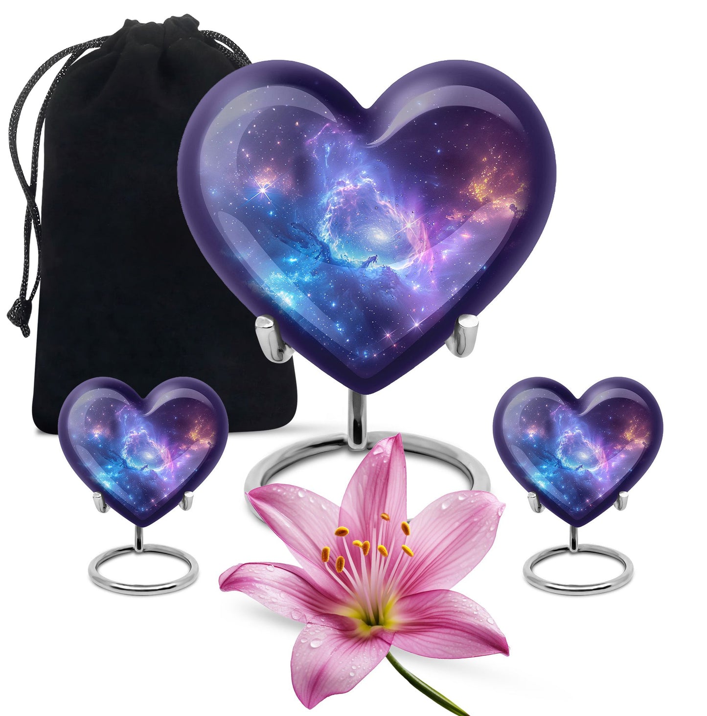 Galaxy Theme Large Urn With 2 Keepsake Urn