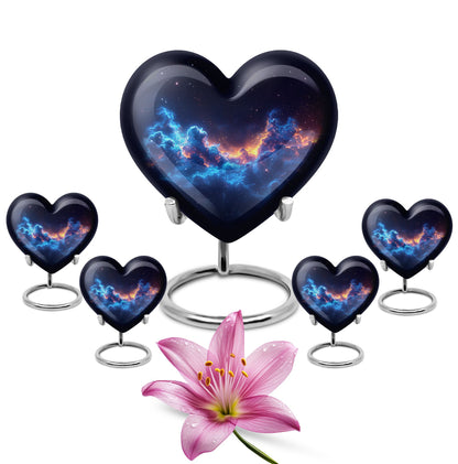 Galaxy Theme Large Urn With 4 Keepsake Urn