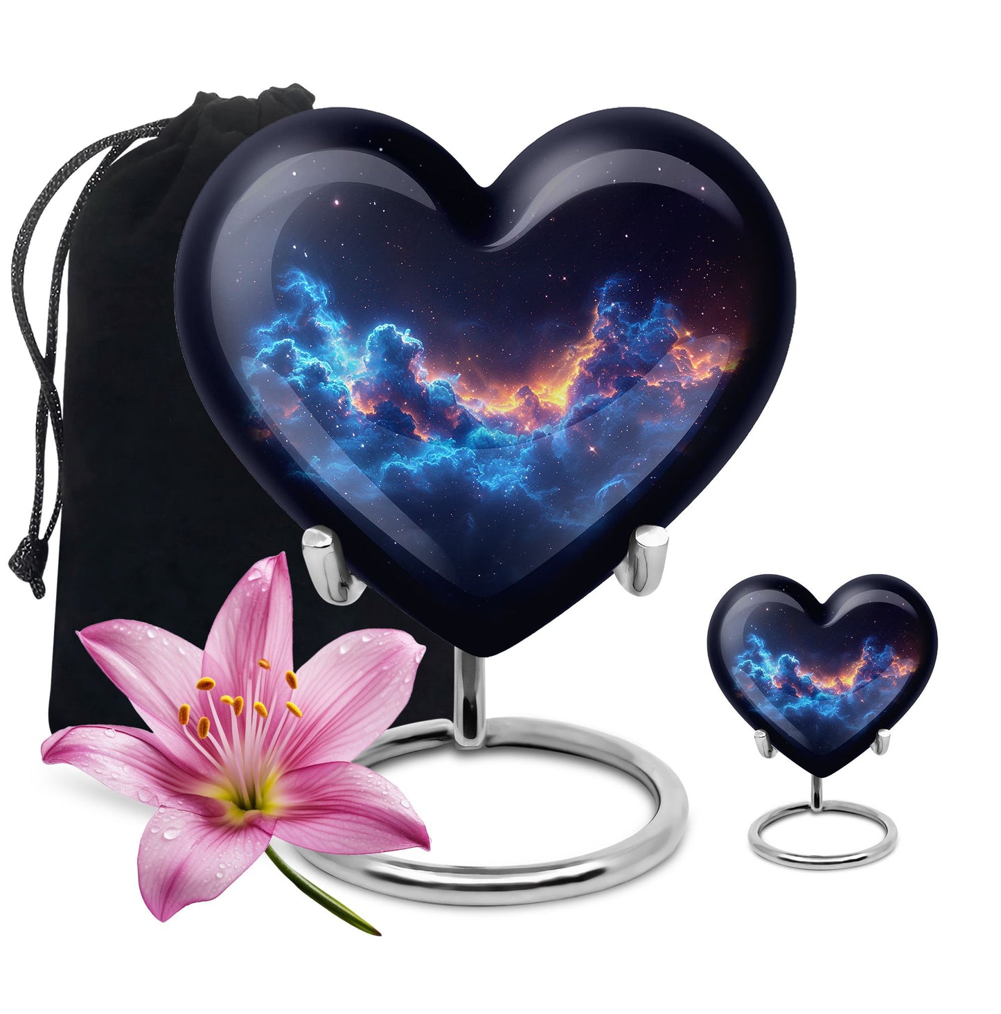 Galaxy Theme Large Urn With 1 Keepsake Urn
