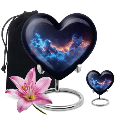 Galaxy Theme Large Urn With 1 Keepsake Urn