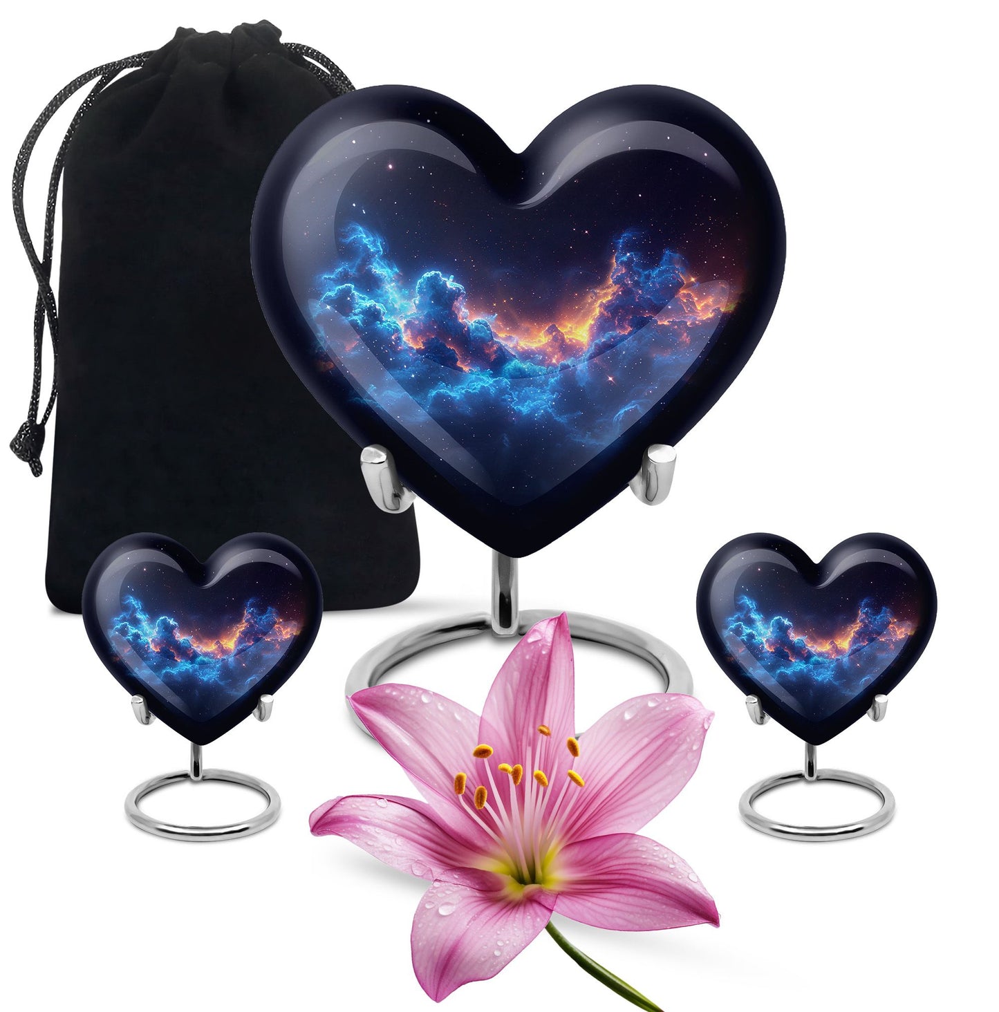 Galaxy Theme Large Urn With 2 Keepsake Urn