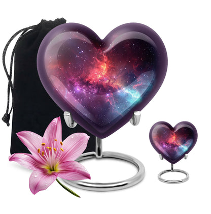 Galaxy Theme Large Urn With 1 Keepsake Urn
