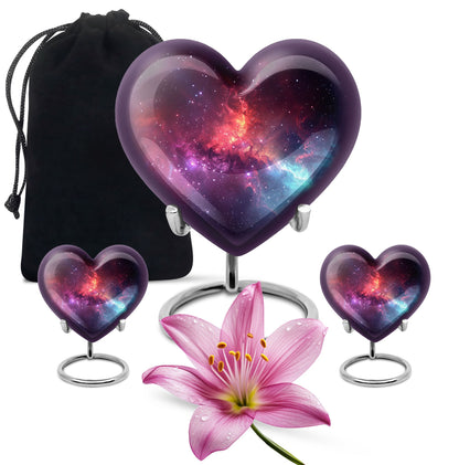 Galaxy Theme Large Urn With 2 Keepsake Urn
