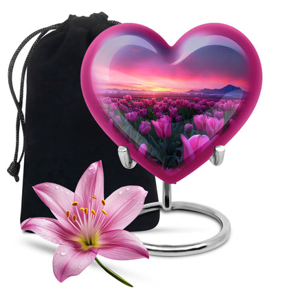 Tulips Theme Large Urn 10 Inch