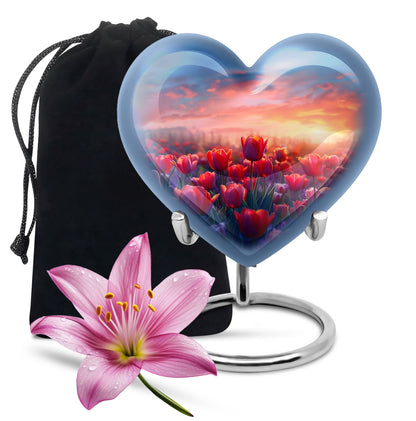 Tulips Theme Large Urn 10 Inch