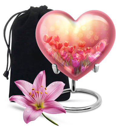 Tulips Theme Large Urn 10 Inch