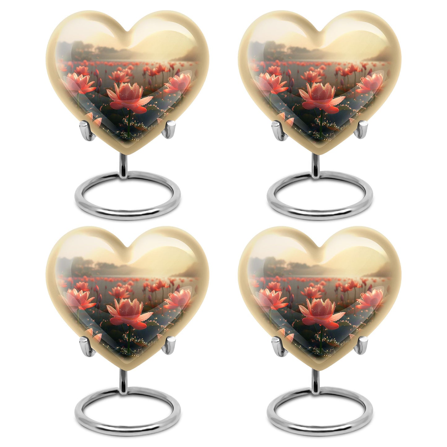 Lotus Theme 3 Inch Keepsake Pack of 4