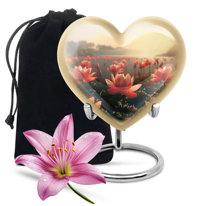 Lotus Theme Large Urn 10 Inch