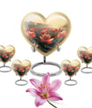 Lotus Theme Large Urn With 4 Keepsake Urn