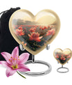 Lotus Theme Large Urn With 1 Keepsake Urn