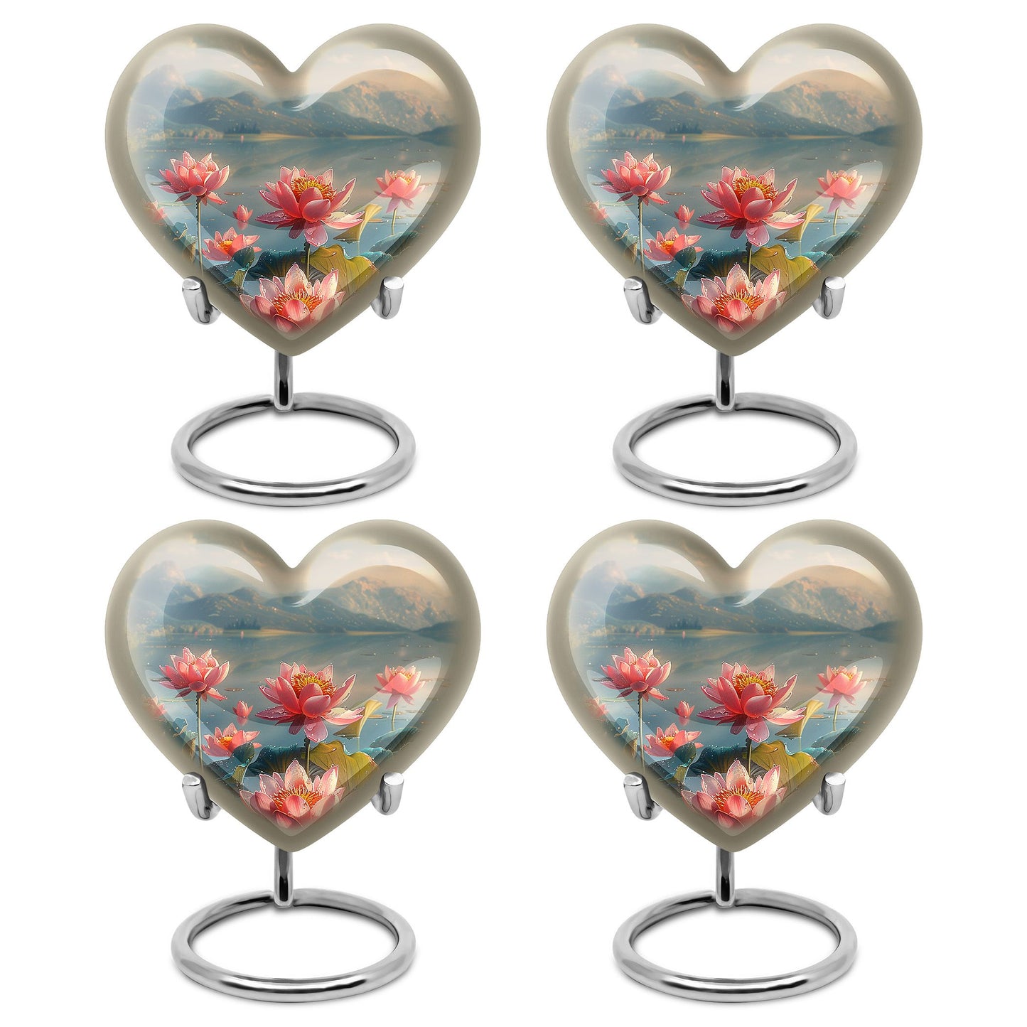 Lotus Theme 3 Inch Keepsake Pack of 4