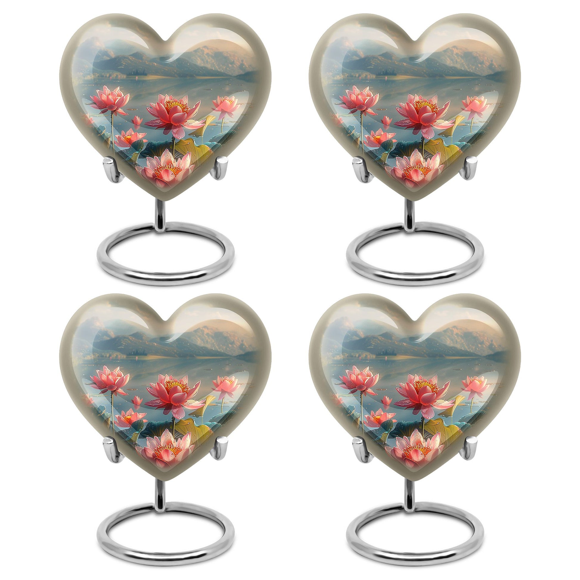 Lotus Theme 3 Inch Keepsake Pack of 4