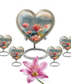 Lotus Theme Large Urn With 4 Keepsake Urn