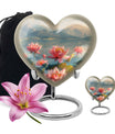 Lotus Theme Large Urn With 1 Keepsake Urn