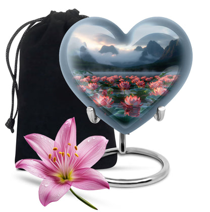 Lotus Theme Large Urn 10 Inch