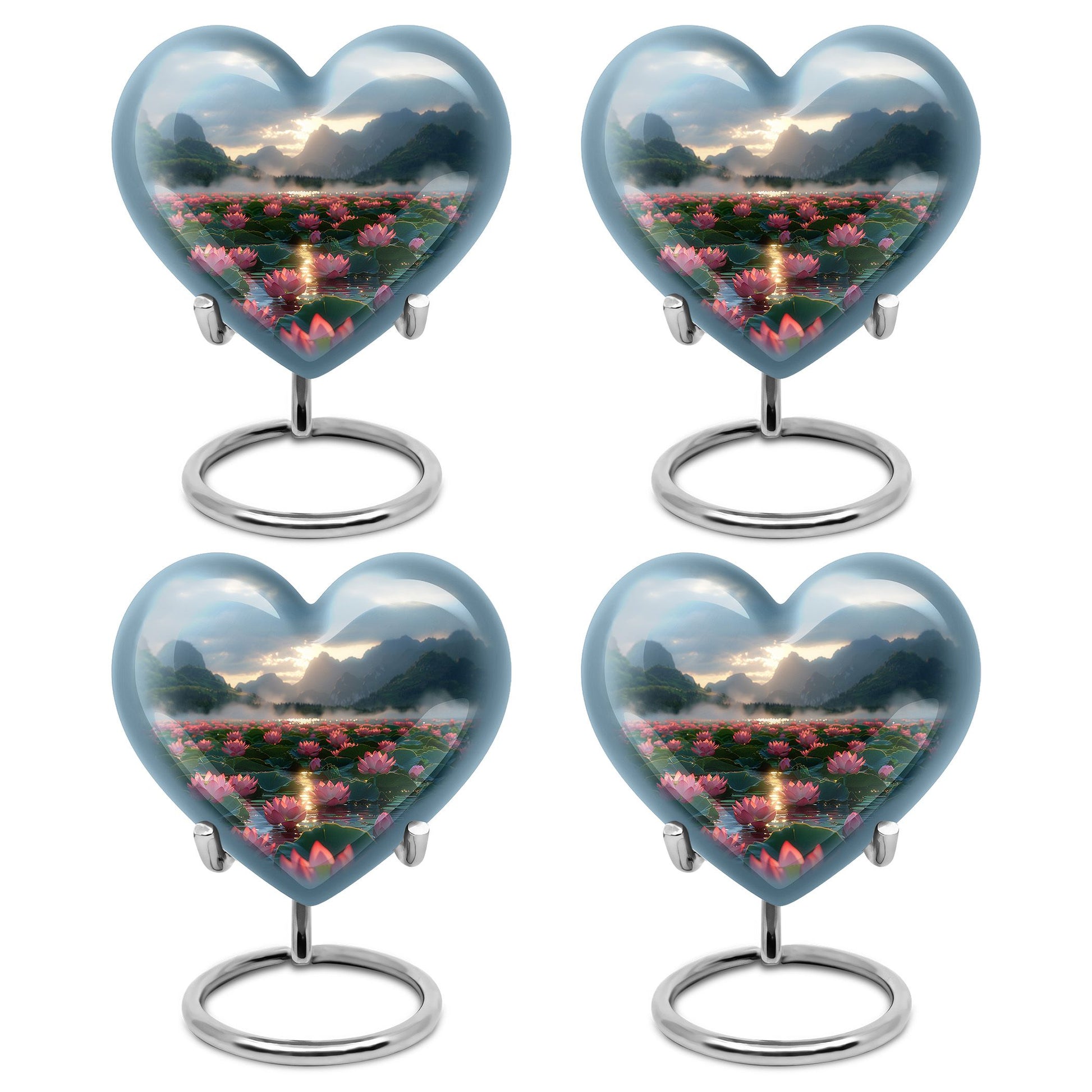 Lotus Theme 3 Inch Keepsake Pack of 4