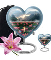 Lotus Theme Large Urn With 1 Keepsake Urn
