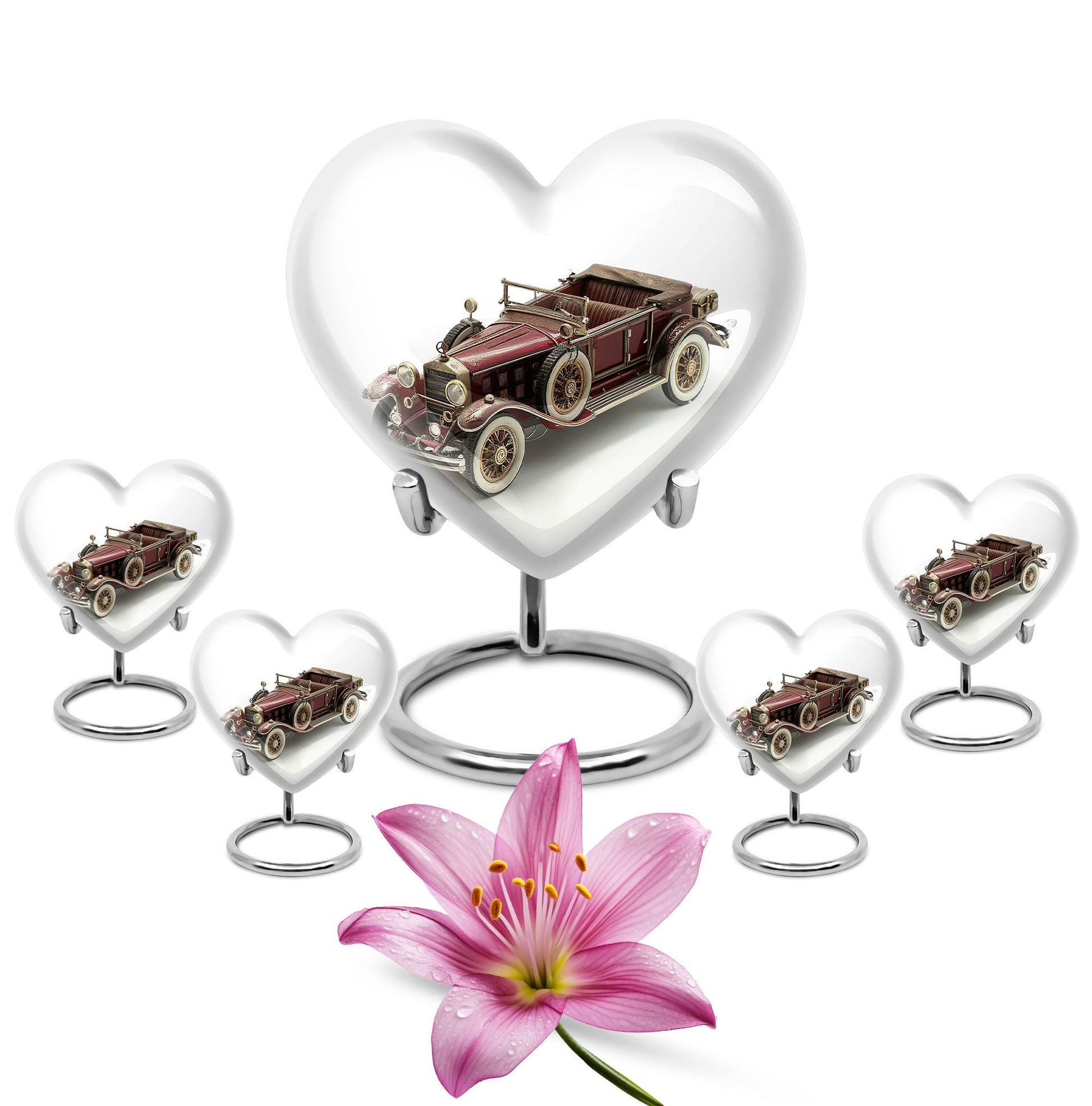 Car Theme Large Urn With 4 Keepsake Urn