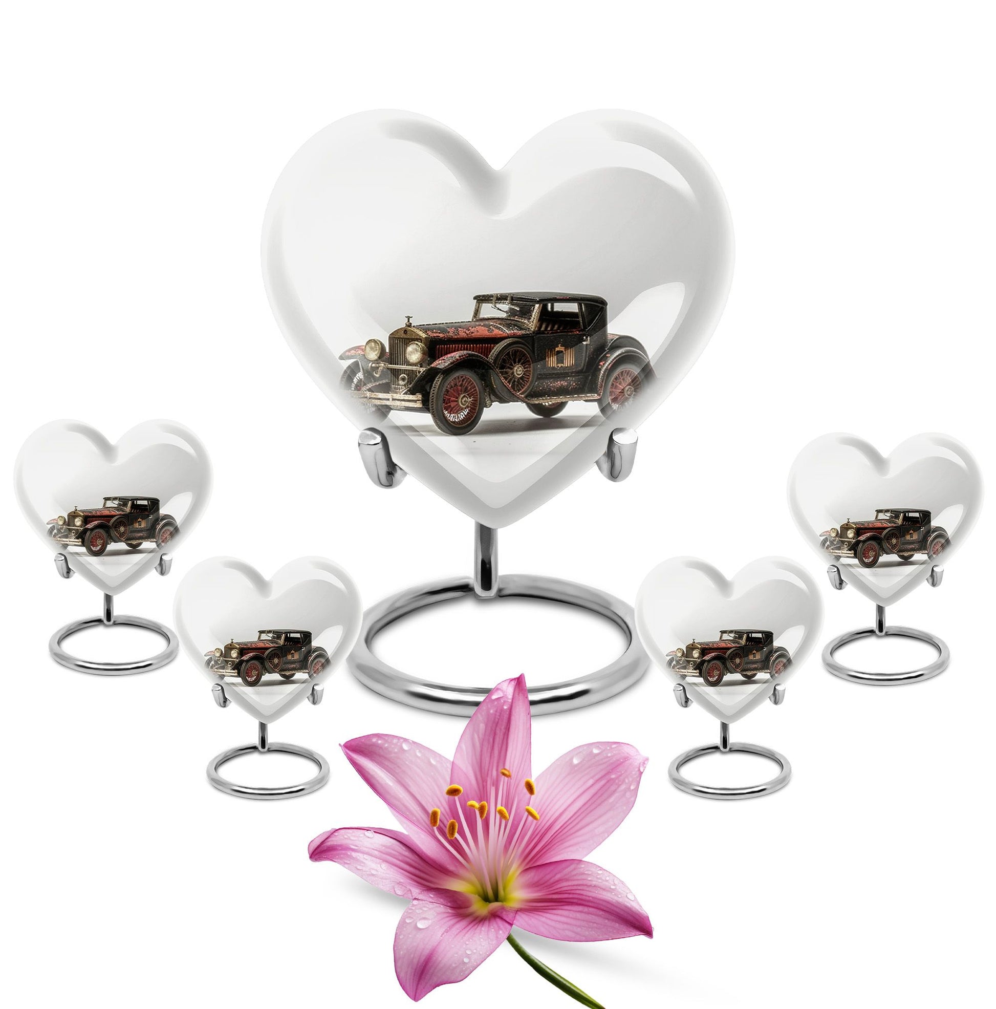 Car Theme Large Urn With 4 Keepsake Urn