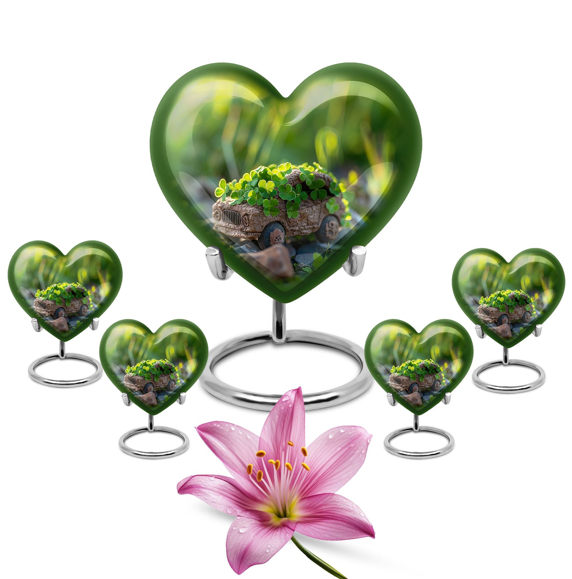 Car Theme Large Urn With 4 Keepsake Urn