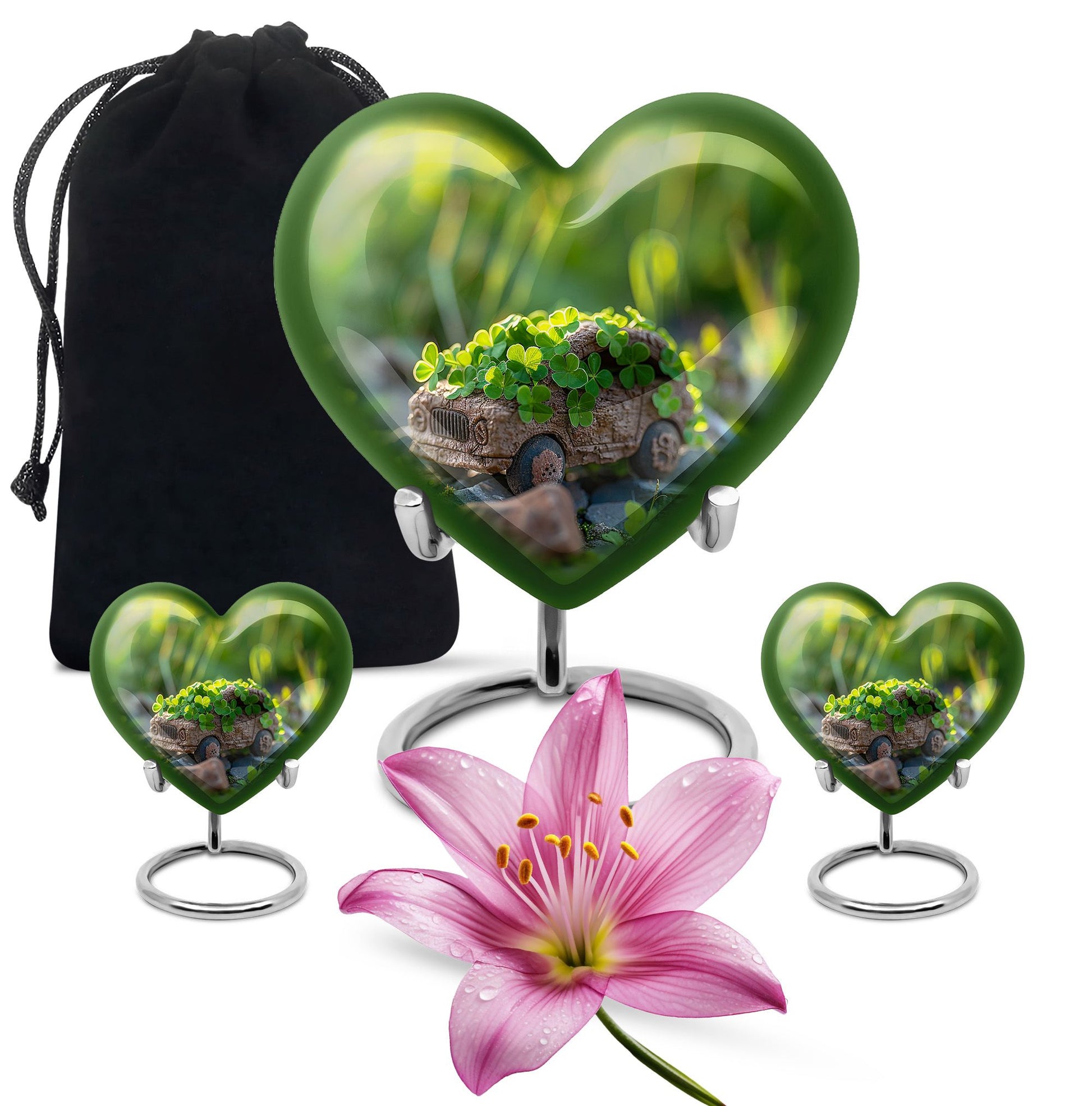 Car Theme Large Urn With 2 Keepsake Urn