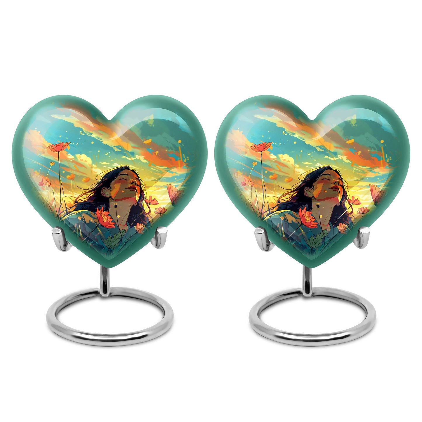 Flower Theme 3 Inch Keepsake Pack of 2
