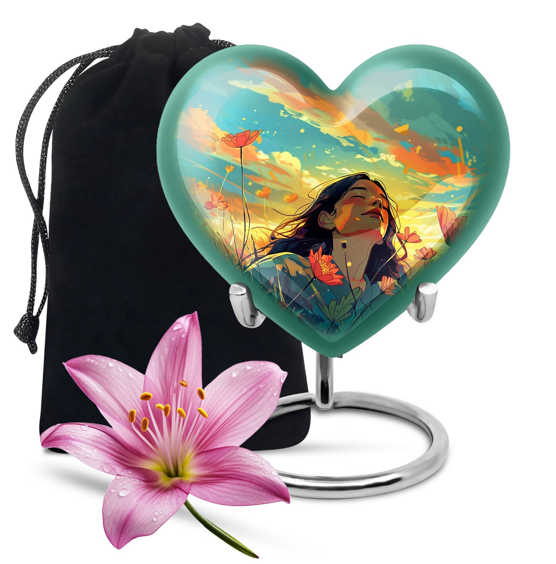 Flower Theme Large Urn 10 Inch