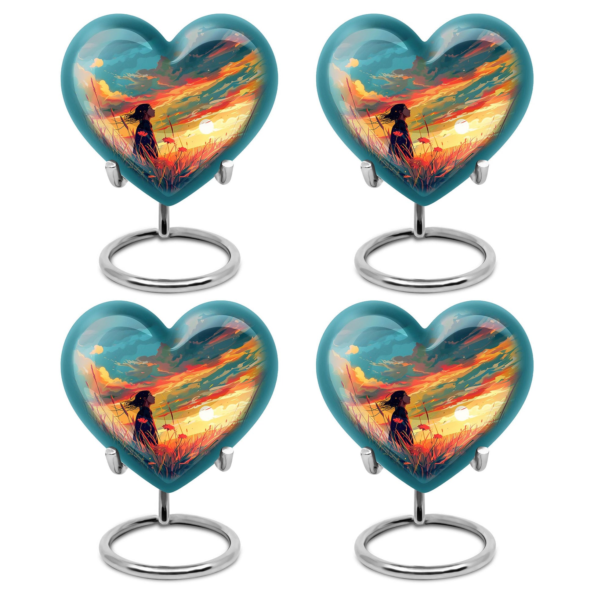 Flower Theme 3 Inch Keepsake Pack of 4