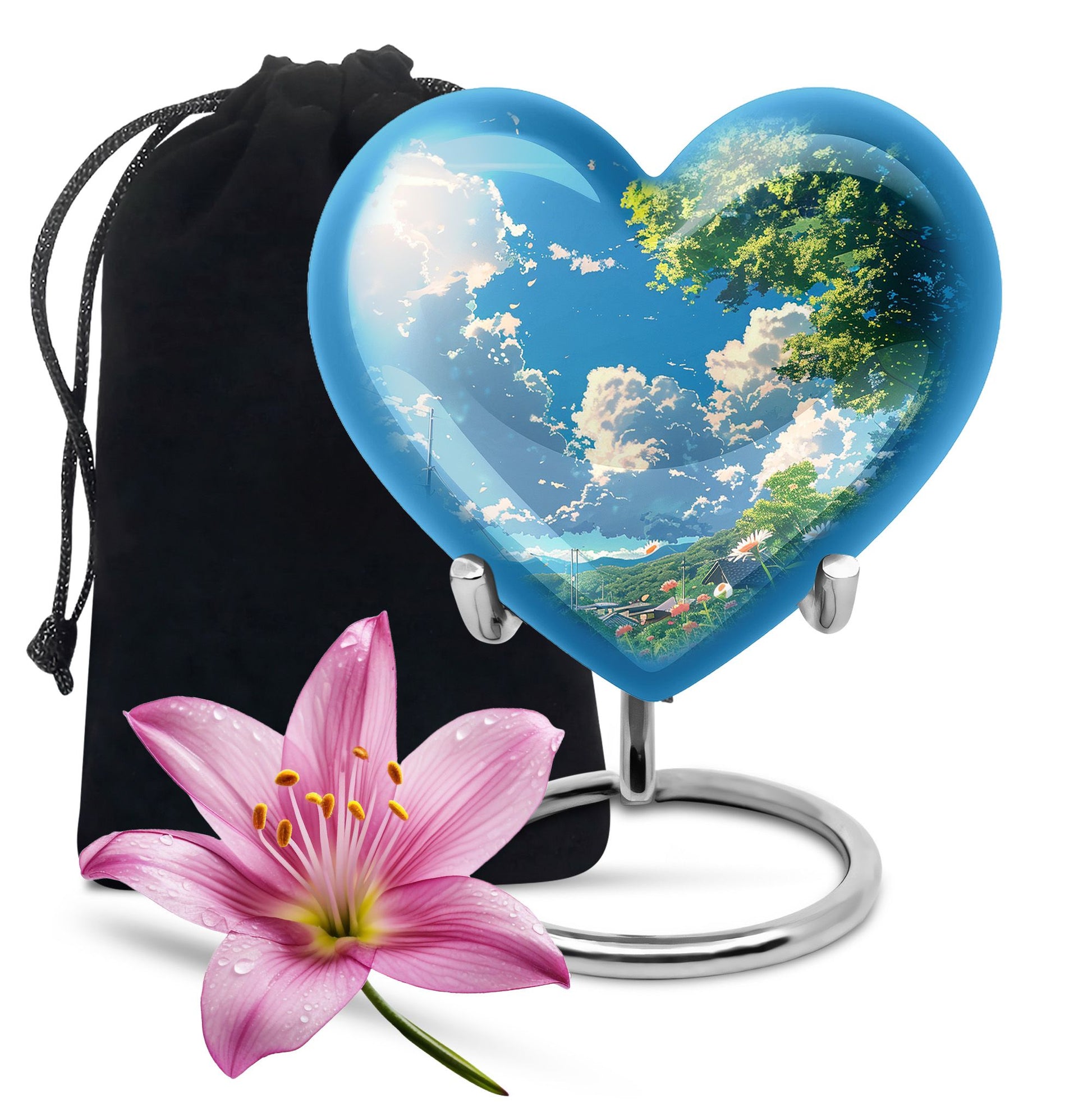 Flower Theme Large Urn 10 Inch