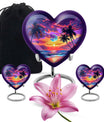Sunset Theme Large Urn With 2 Keepsake Urn