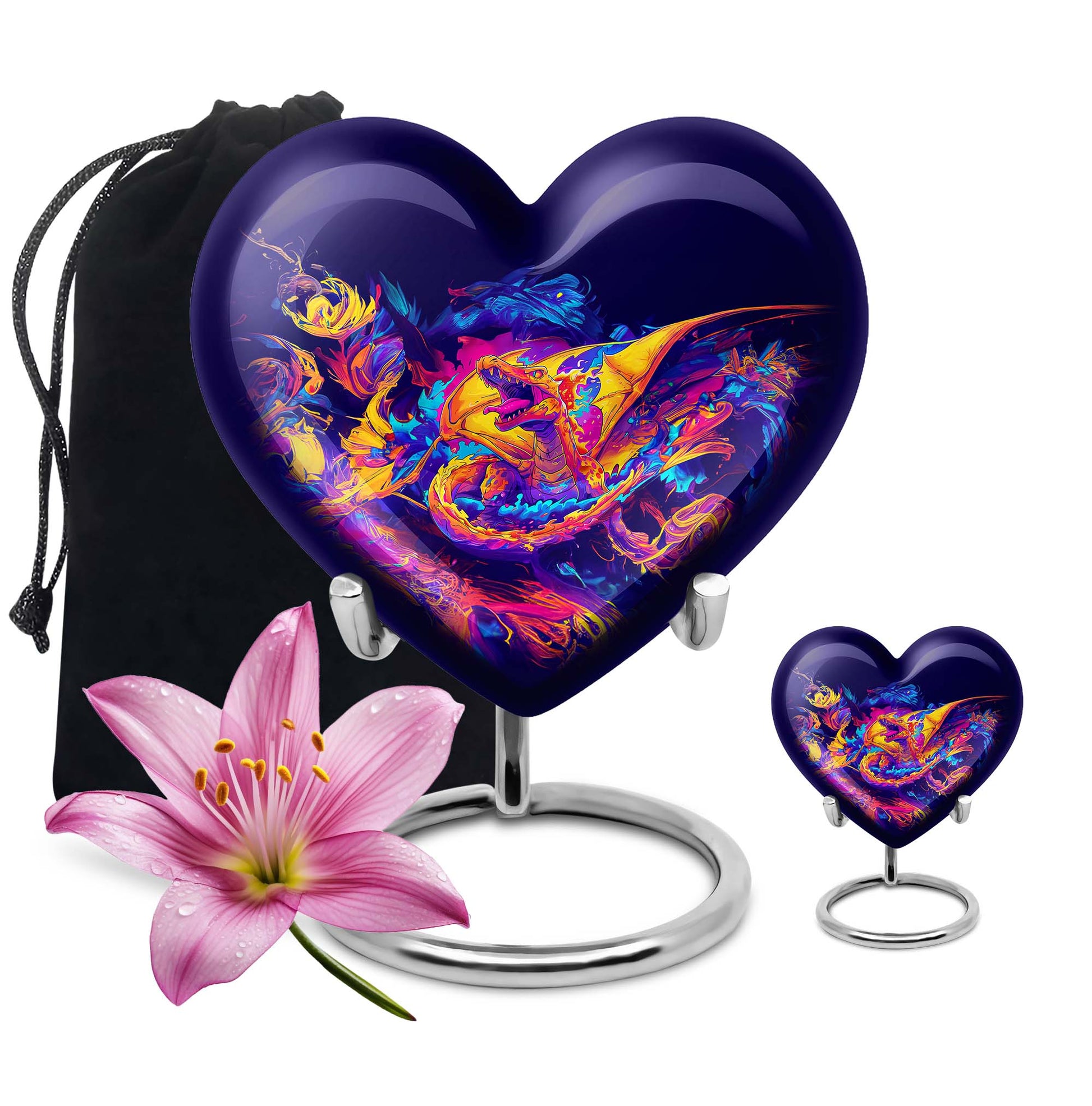 Dragon Theme Large Urn With 1 Keepsake Urn