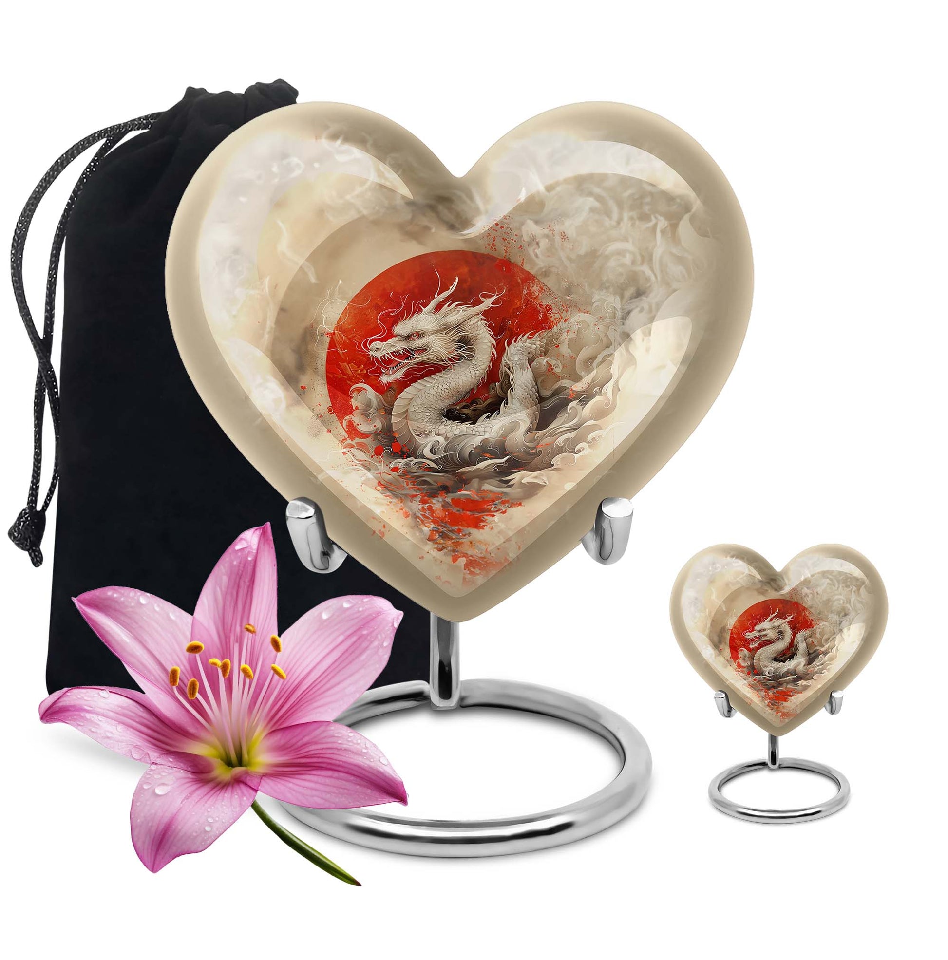 Dragon Theme Large Urn With 1 Keepsake Urn