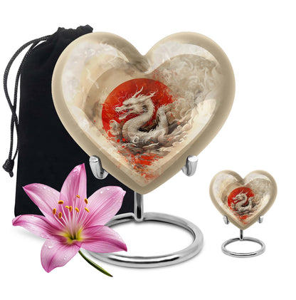 Dragon Theme Large Urn With 1 Keepsake Urn