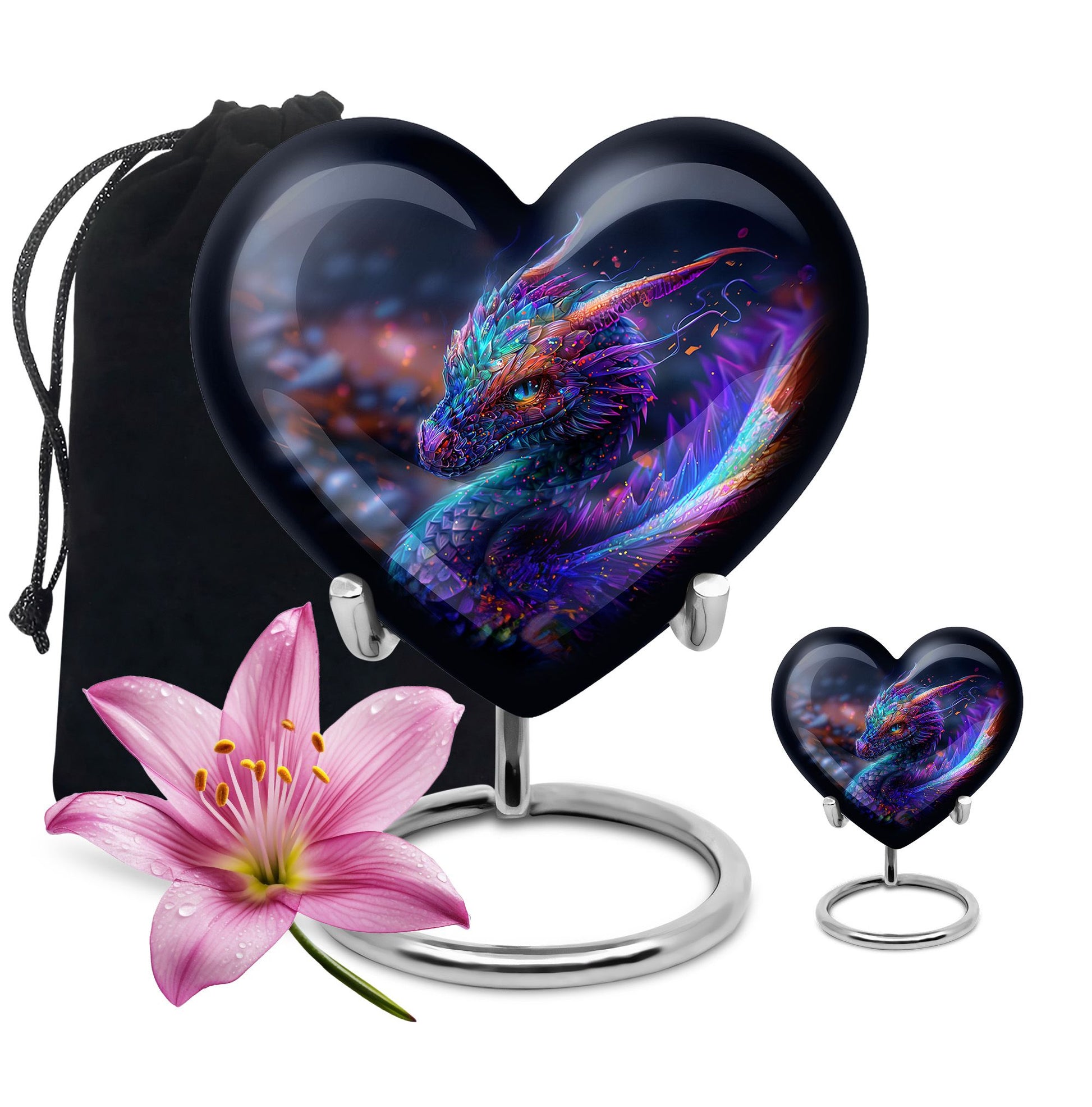 Dragon Theme Large Urn With 1 Keepsake Urn