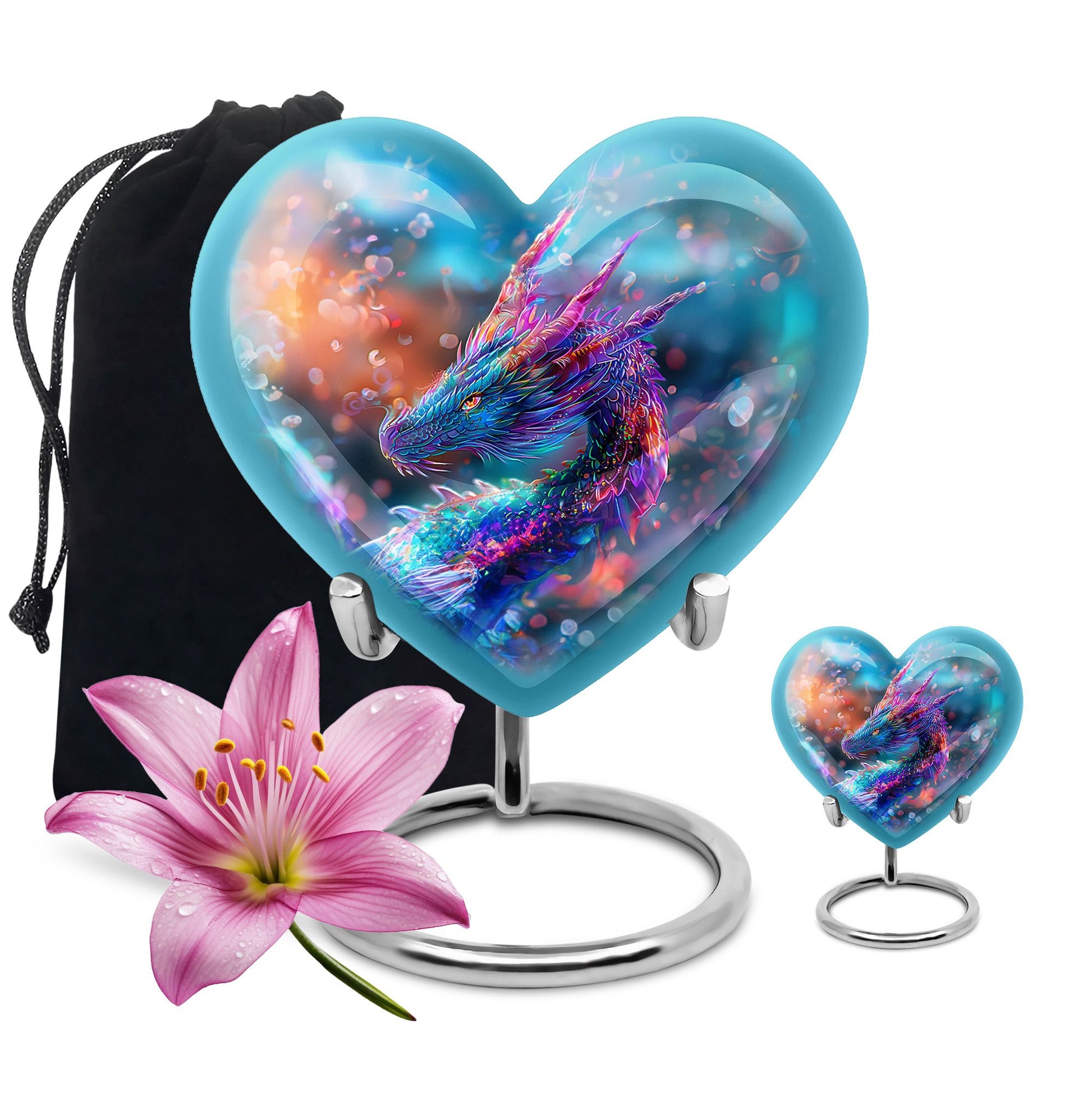 Dragon Theme Large Urn With 1 Keepsake Urn