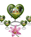 Deer Theme Large Urn With 4 Keepsake Urn