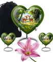 Deer Theme Large Urn With 2 Keepsake Urn