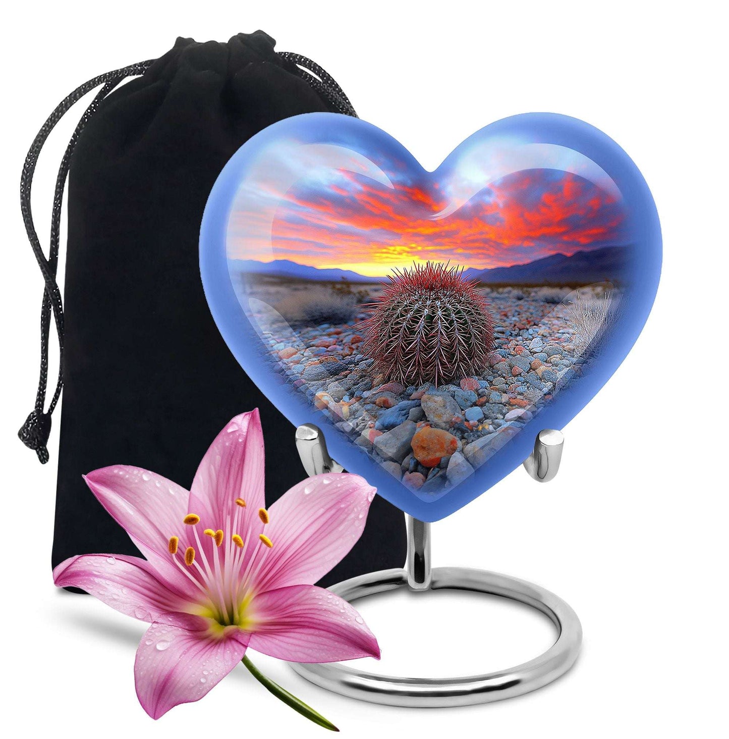 Cactus Sunset Memorial Urn – Desert Urn Keepsake For Human Ashes