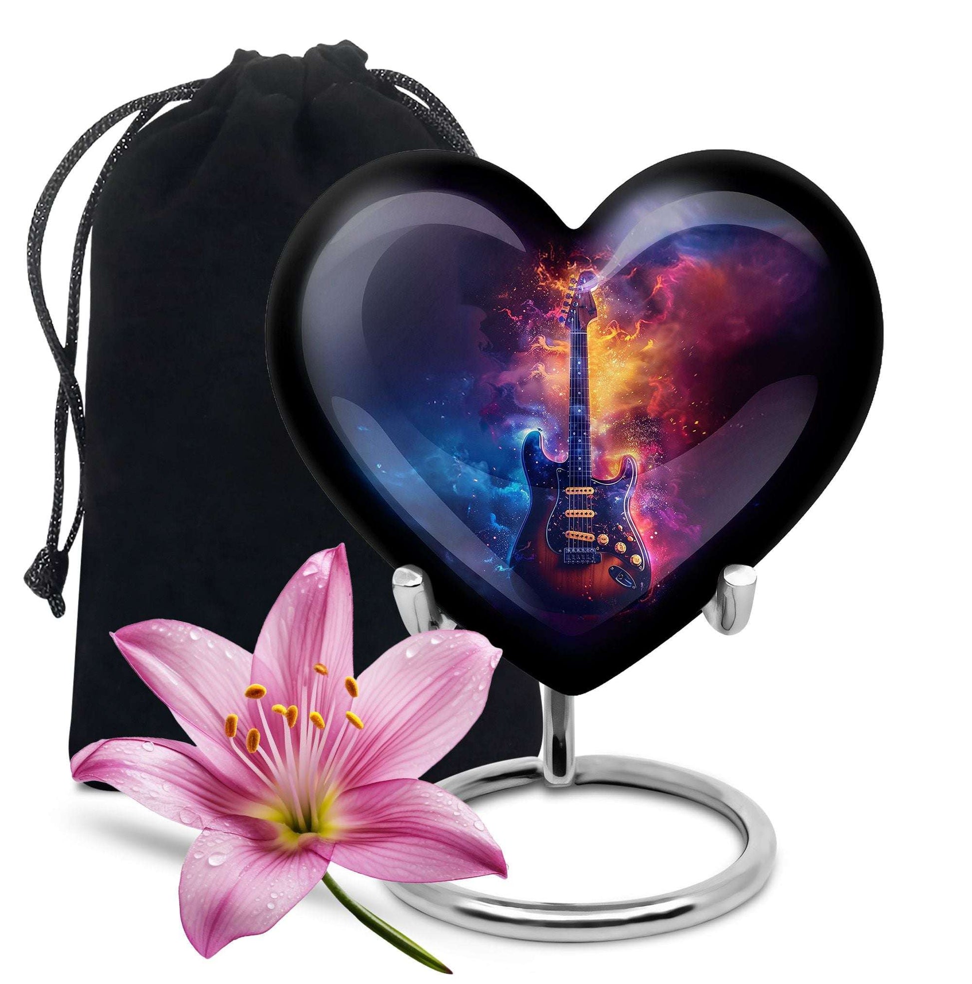 Guitar Cremation Urn for Cremation – Musician Tribute Urns For Human Ashes Adult