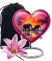 Elephant Family Urn for Ashes – Pink Funeral Urn For Mom Ashes