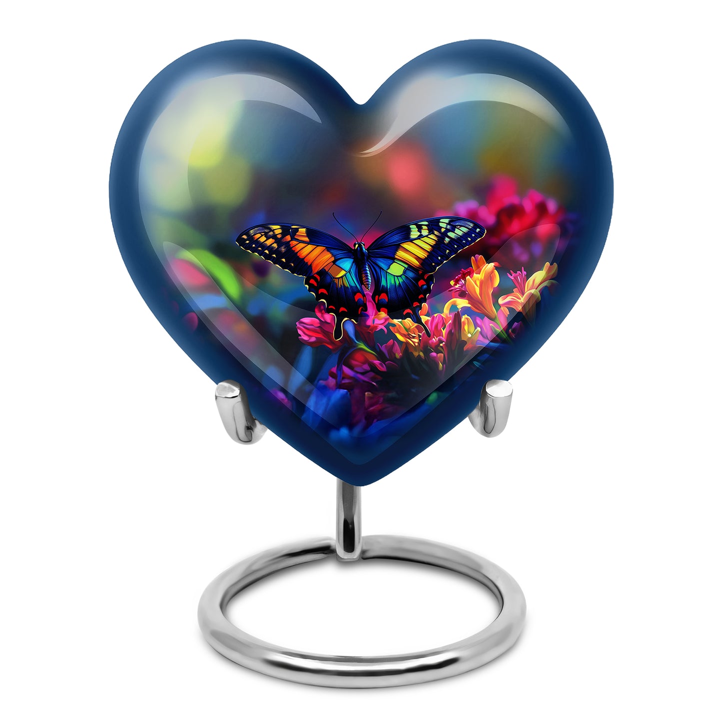 Resplendent Blue Butterfly Cremation Urn for Ashes - 10-inch, 200 cu in - Yatskia